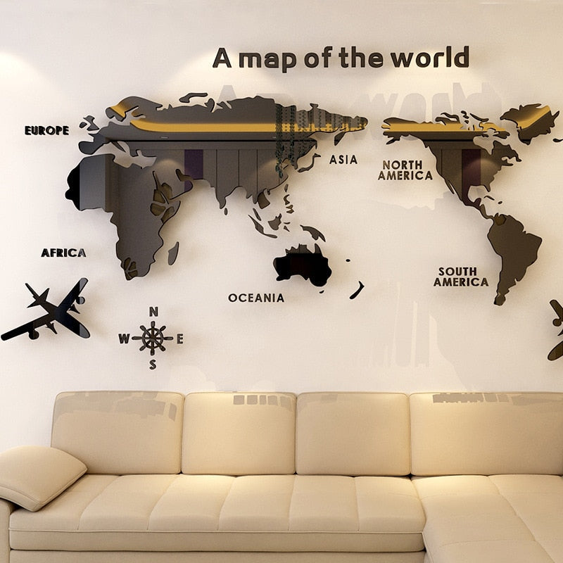  Mapa de pared clásico del mundo - 50 x 33 de plástico mate:  0697942005219: Hogar y Cocina