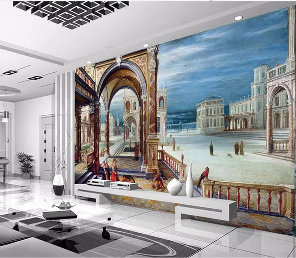 Papel tapiz peral 8d para pared, Mural de estilo europeo para sala de