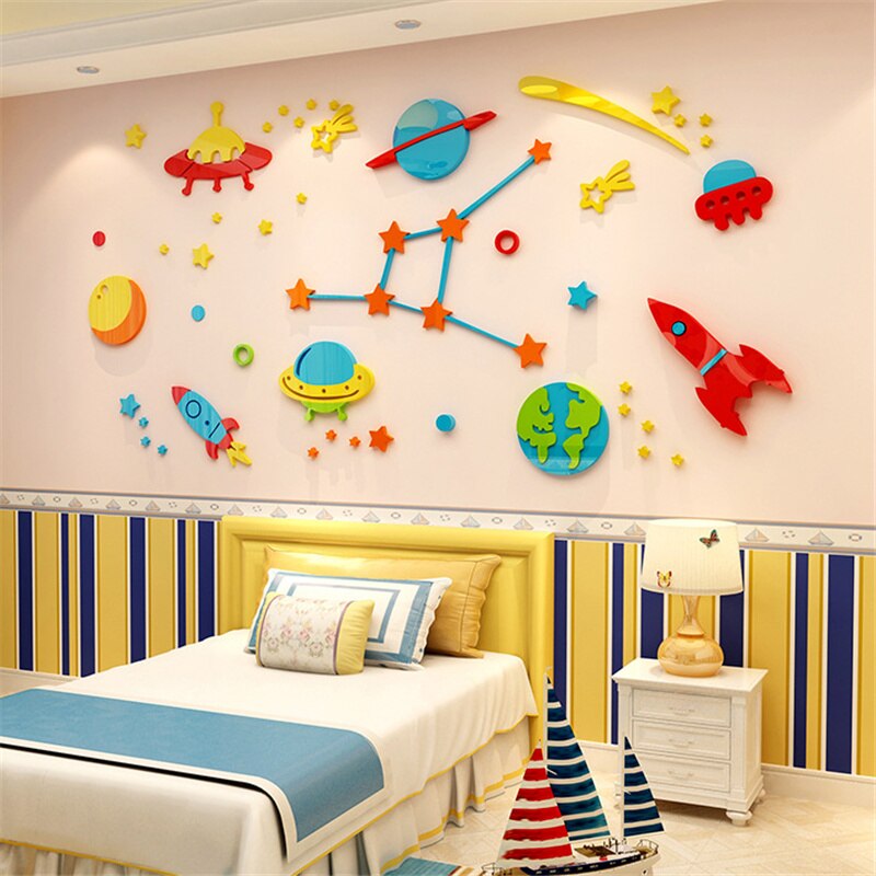  Pegatinas de pared de dibujos animados con estrellas para  habitación de los niños, decoración del hogar, pequeñas estrellas, pegatinas  de pared, bricolaje de vinilo, mural nuevo 45/24 piezas (color: marrón,  tamaño